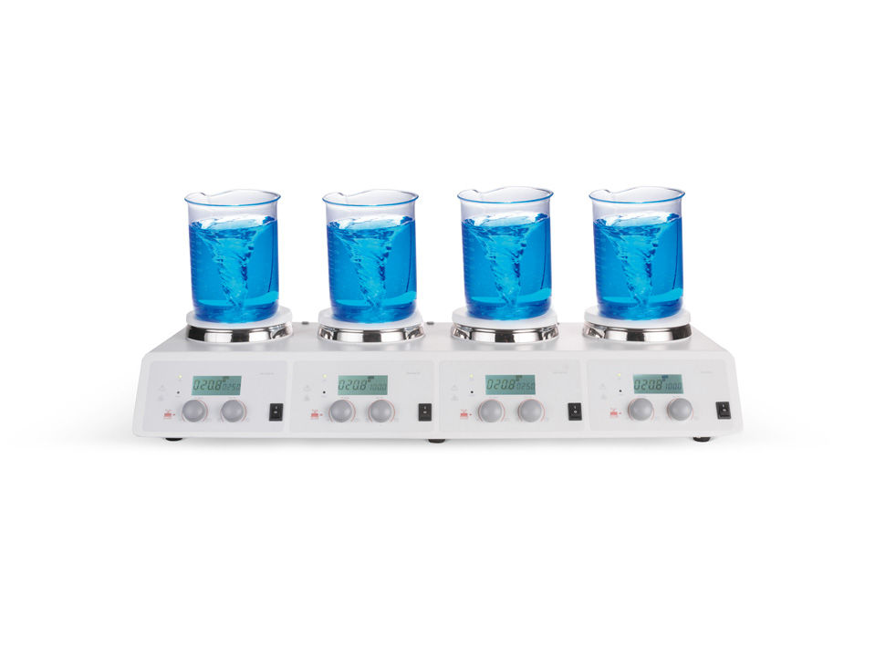 LCD 4 Channel Digital Magnetic Hotplate Stirrer MS-H340-S4